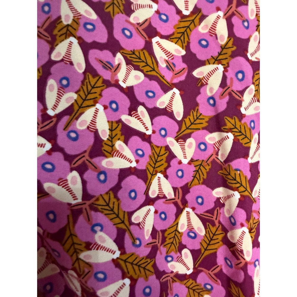Entro Purple Pink Floral Peplum Blouse‎ Top S Puff Sleeve Cottagecore Boho Twee - Picture 8 of 8